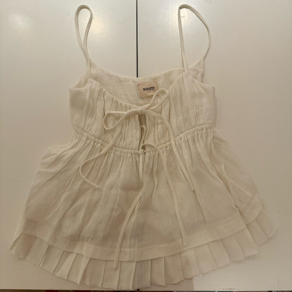 KHAITE TIE FRONT CAMI TOP